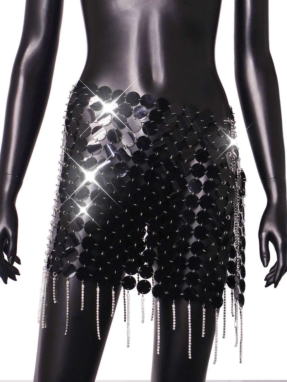 Women Punk Style Sexy Style Sequin Patchwork Skirt 9