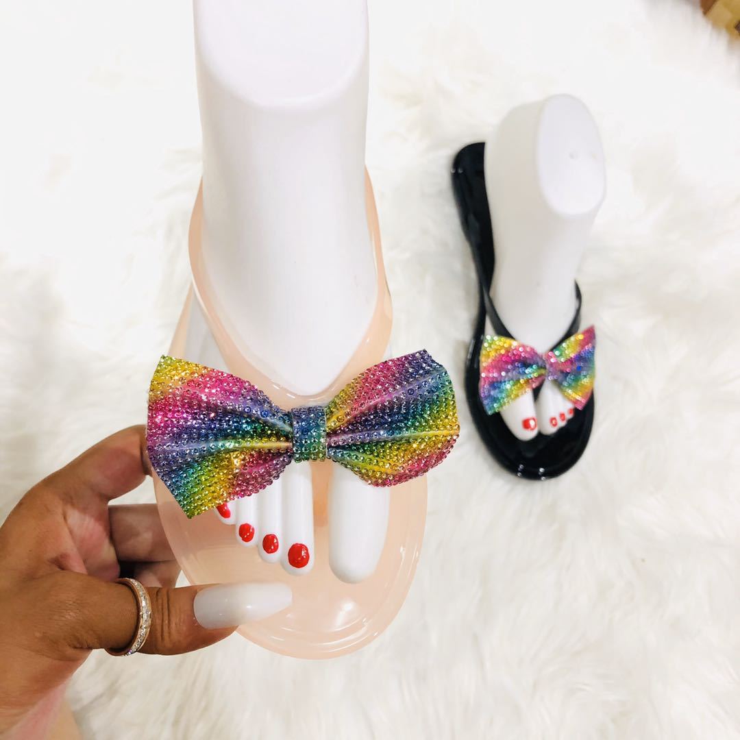 womenbow colored diamonds Slippers 18