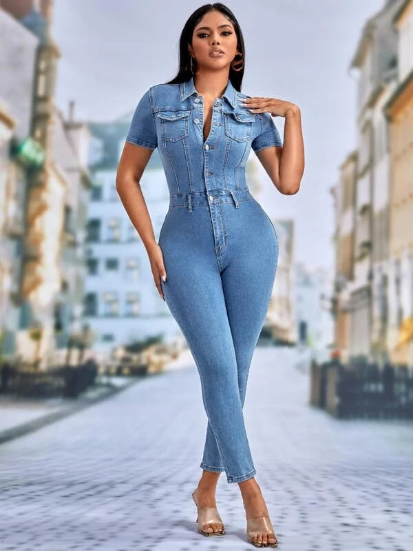 Women Sexy Denim Jumpsuit