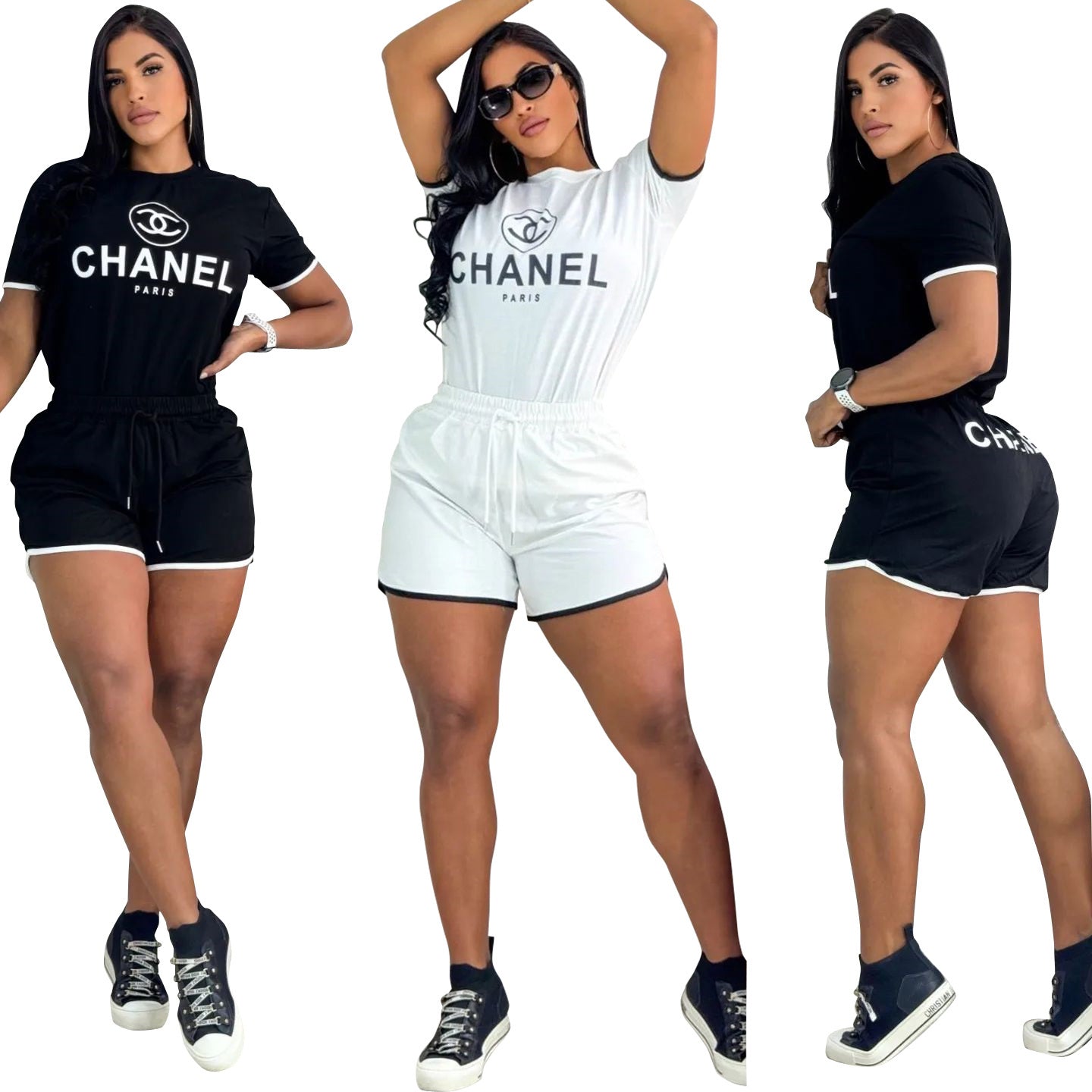 Women's Summer Elegant Chic Casual Fashion High-Quality Cotton Two-Piece Shorts Set 16