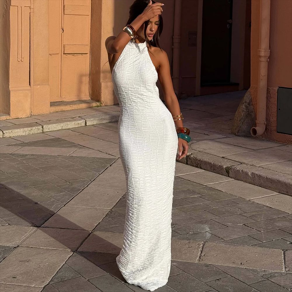 Summer Halter Neck Low-Back Lace-Up Sexy Dress