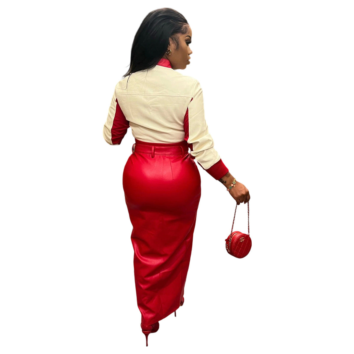 Women's PU Leather Print Jacket 17