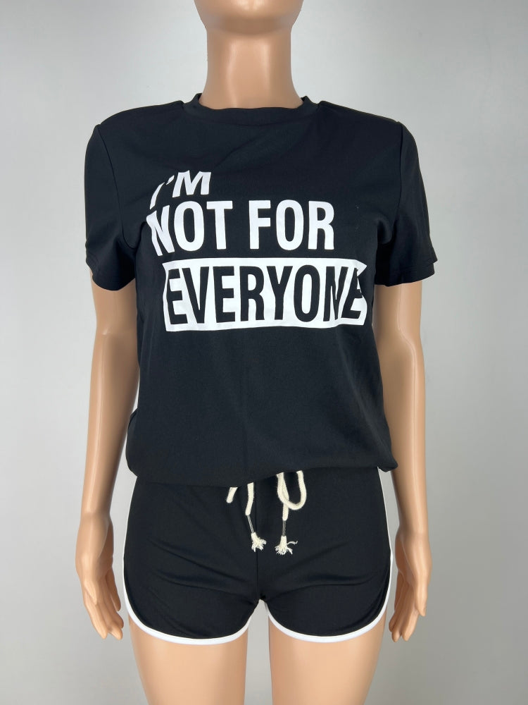 Women'S Contrasting Color English Letter Print Tracksuit Sports Two-Piece Shorts Set 12