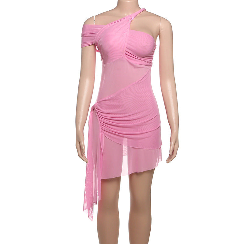 Women Spring Summer Sexy Off-Shoulder Bodycon Solid Dress 7