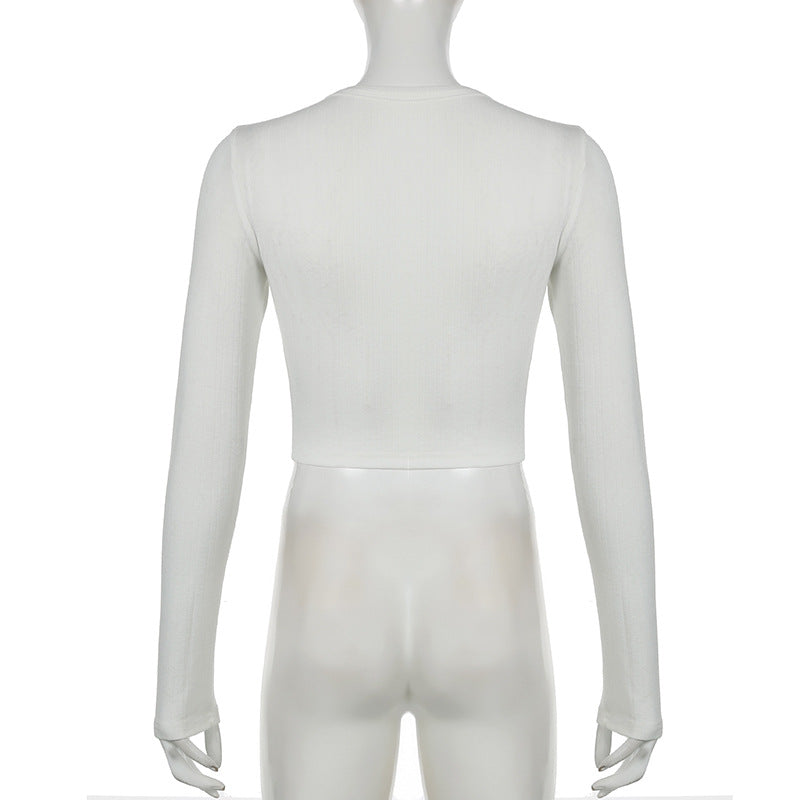 Women Casual two-piece set knitting basic button-down long-sleeved Top elastic trousers two-piece set pajamas and home clothes 21