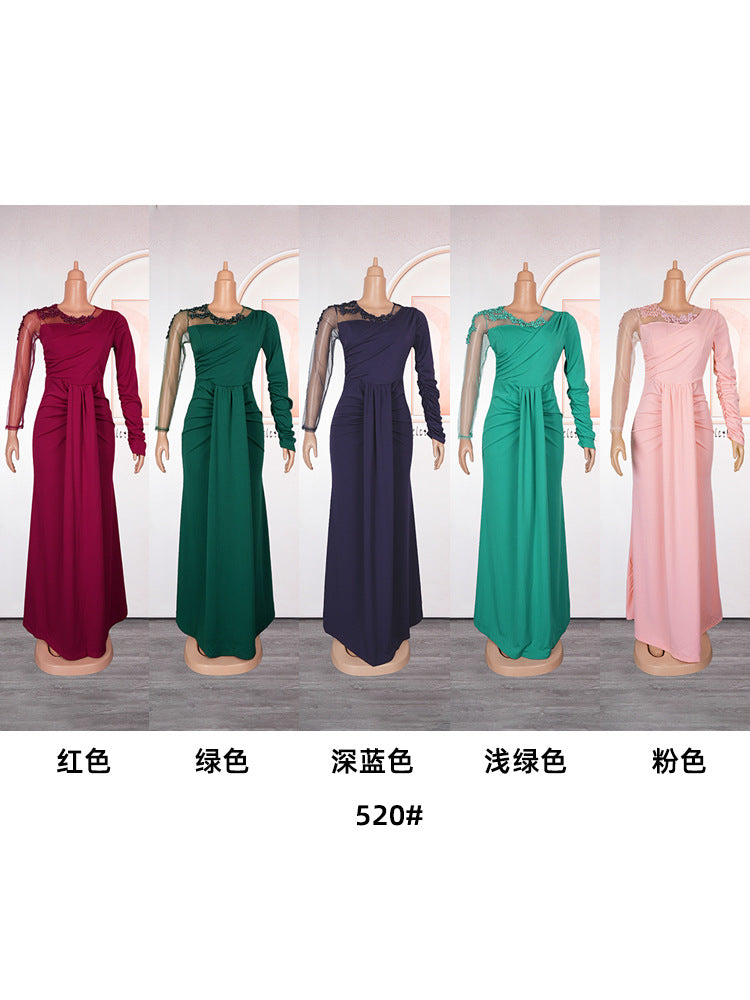 African Women Long Sleeve Formal Party Maxi Dress 7