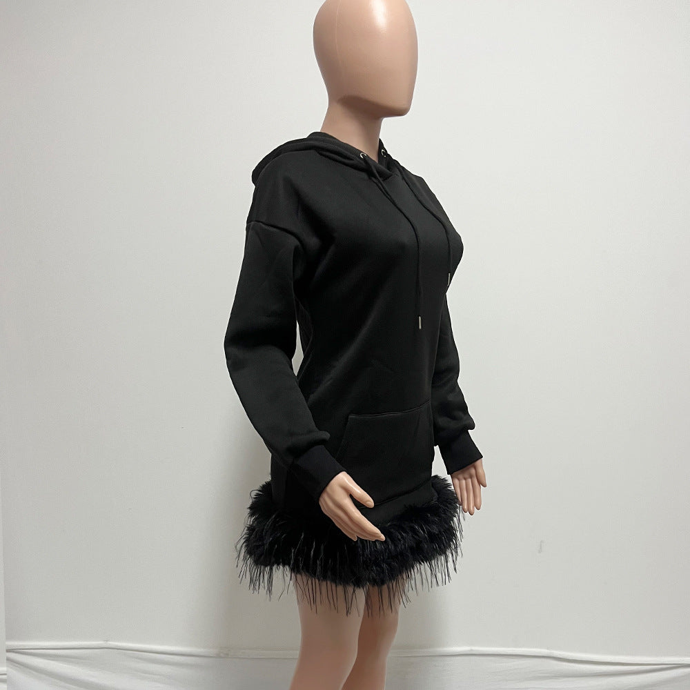 Women Hooded Feather Dress 6