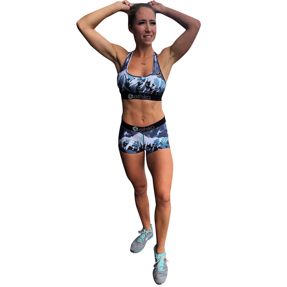 Women's Style Slim Fit Shorts Printed Two-Piece Set 6