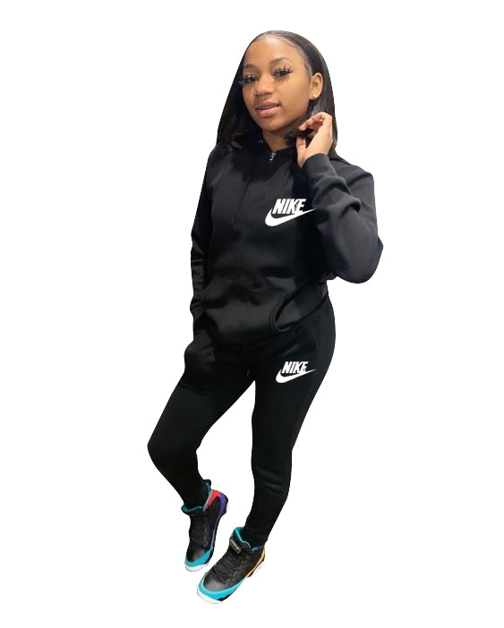 Women's Fashion Casual Embroidered Hooded Two-Piece Pants Set 32