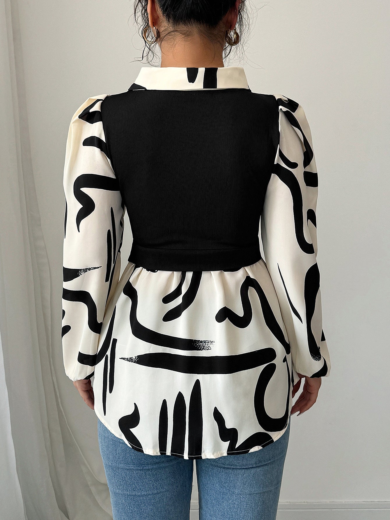 Summer Women's Chic Elegant Print Long-Sleeve Top 7