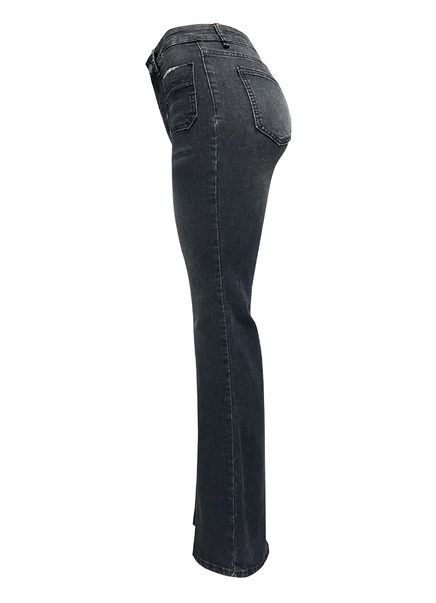 High Waist Slim Fit Stretch Micro Bell Bottom Women's Denim Pants 10