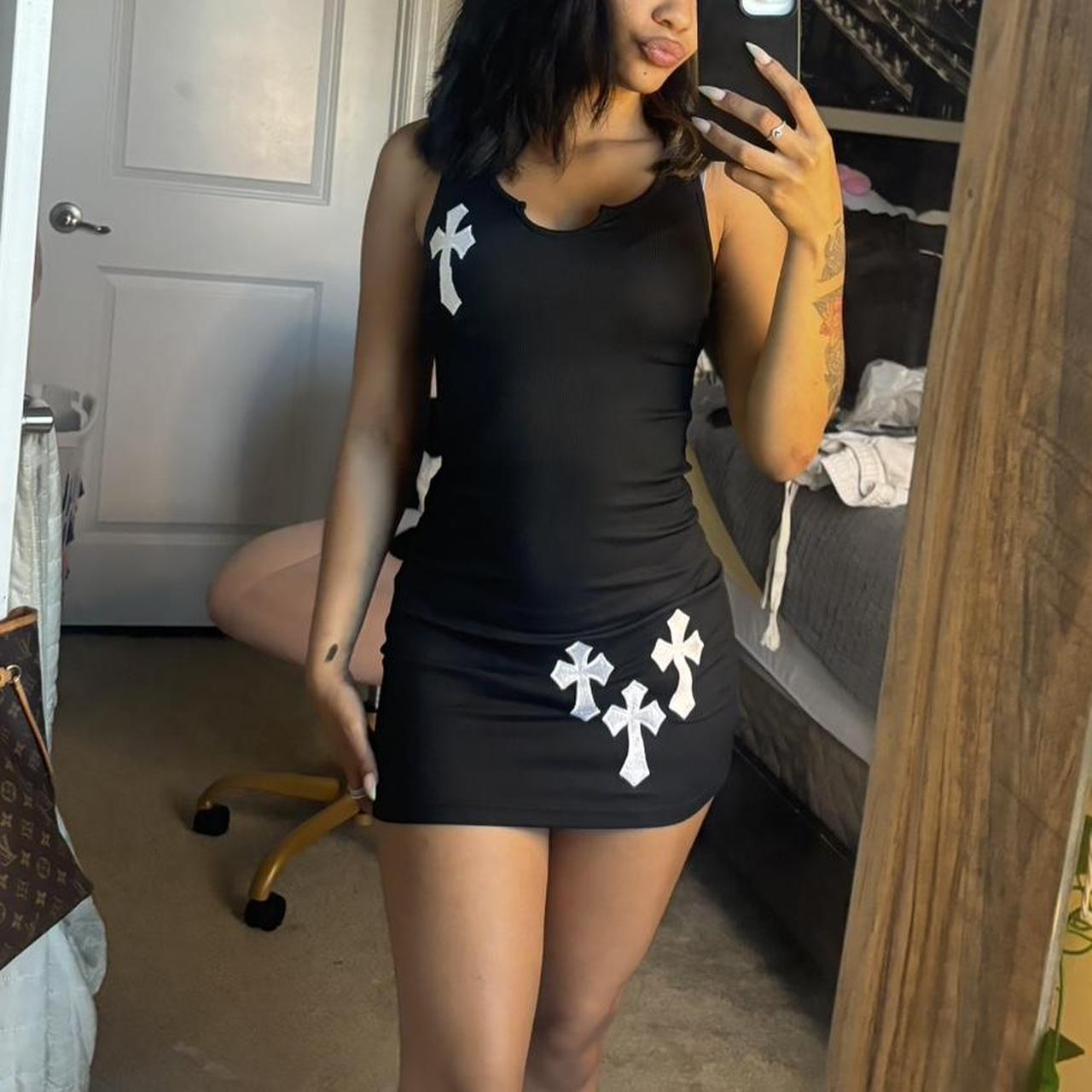 Women's Summer Sexy Straps Applique Round Neck Bodycon Dresses 4