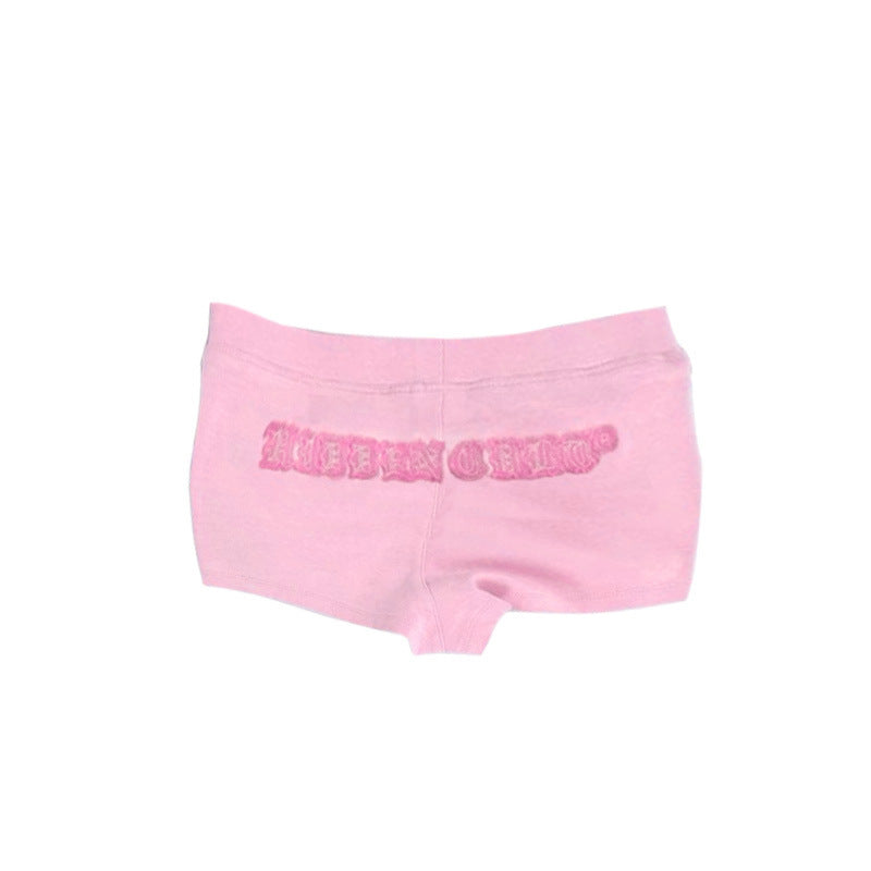 Women American style patchwork letter short-sleeved top and shorts two-piece set 14