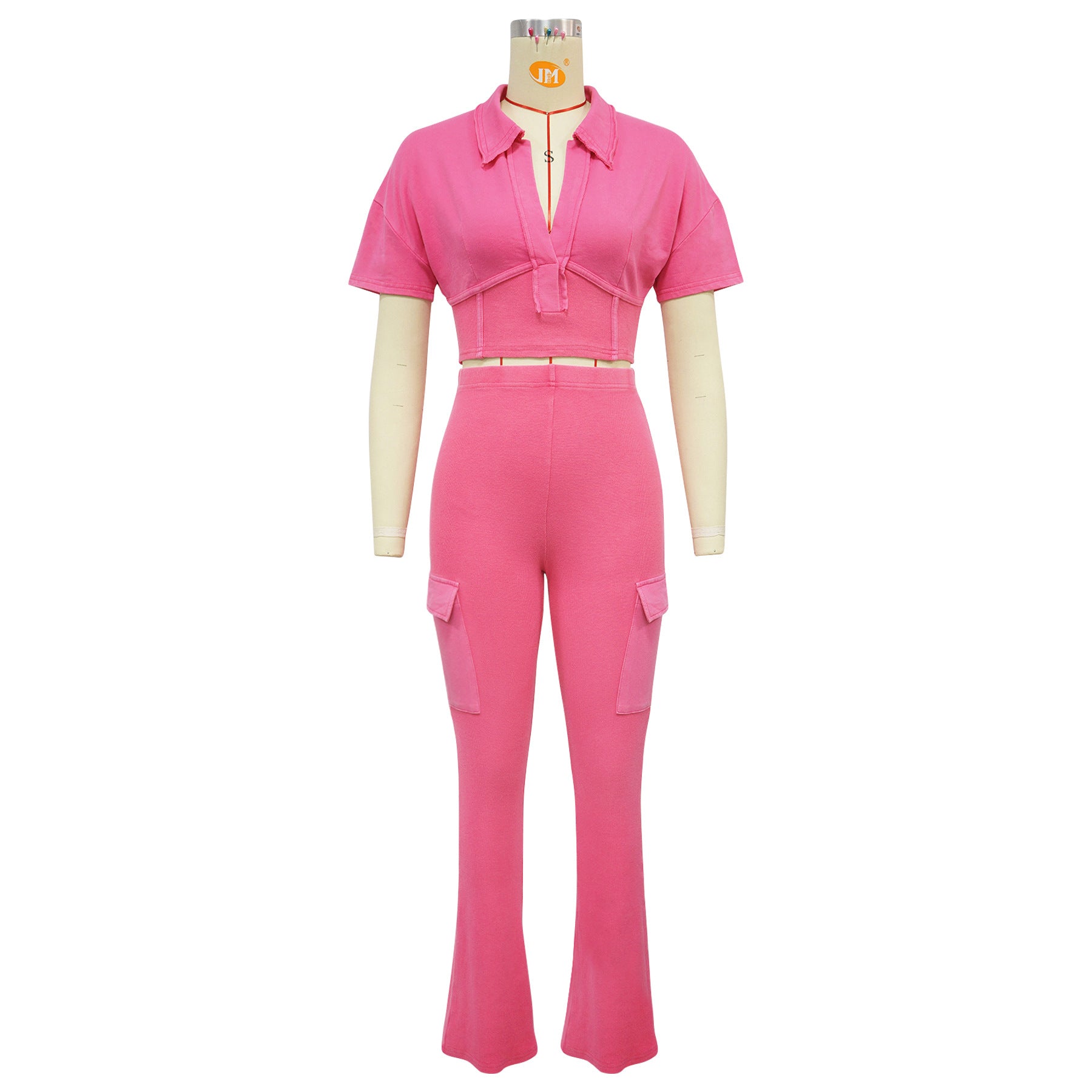 Women Sport Short-Sleeved Top and Pant Two-Piece Set 57