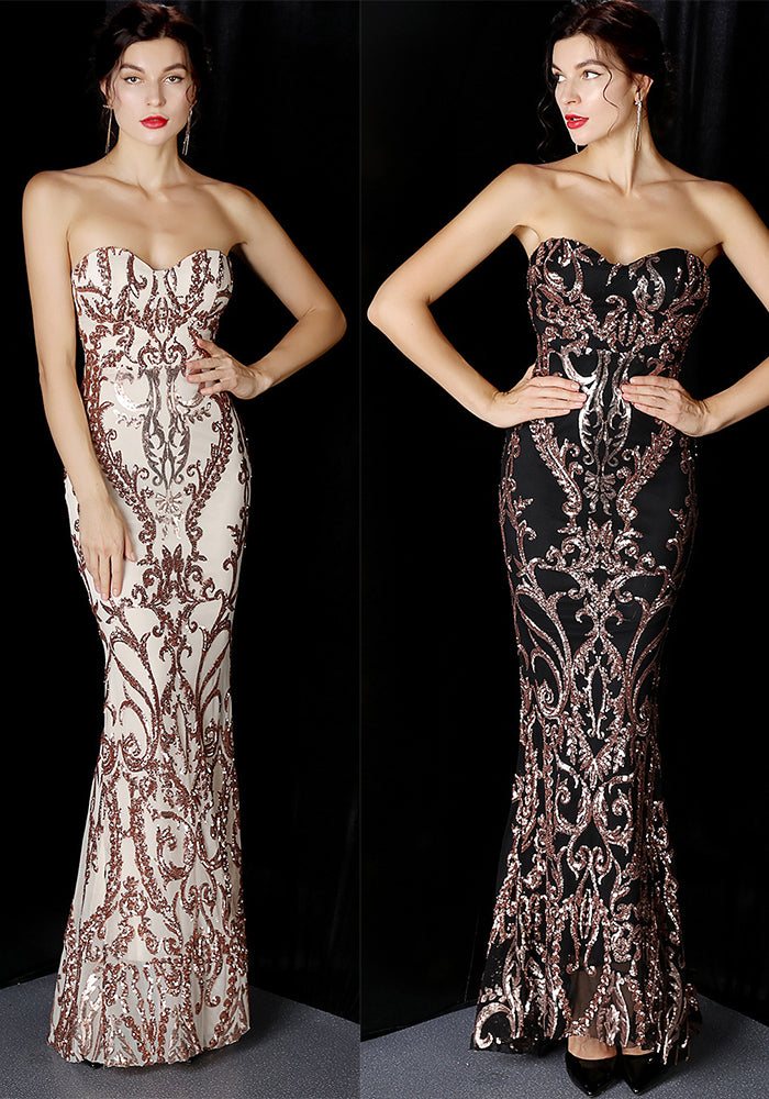 Women Sequined Skirt Ball Party Evening Dress