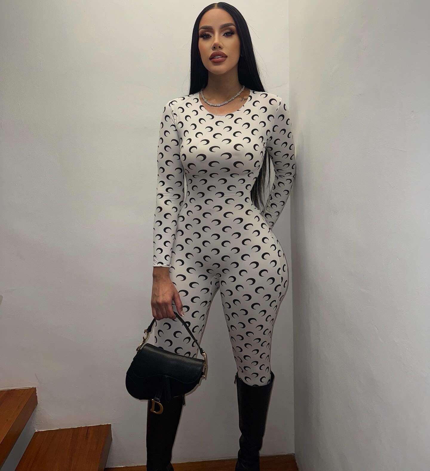 Fashion Printed Tight slim Long Sleeve Jumpsuit 5