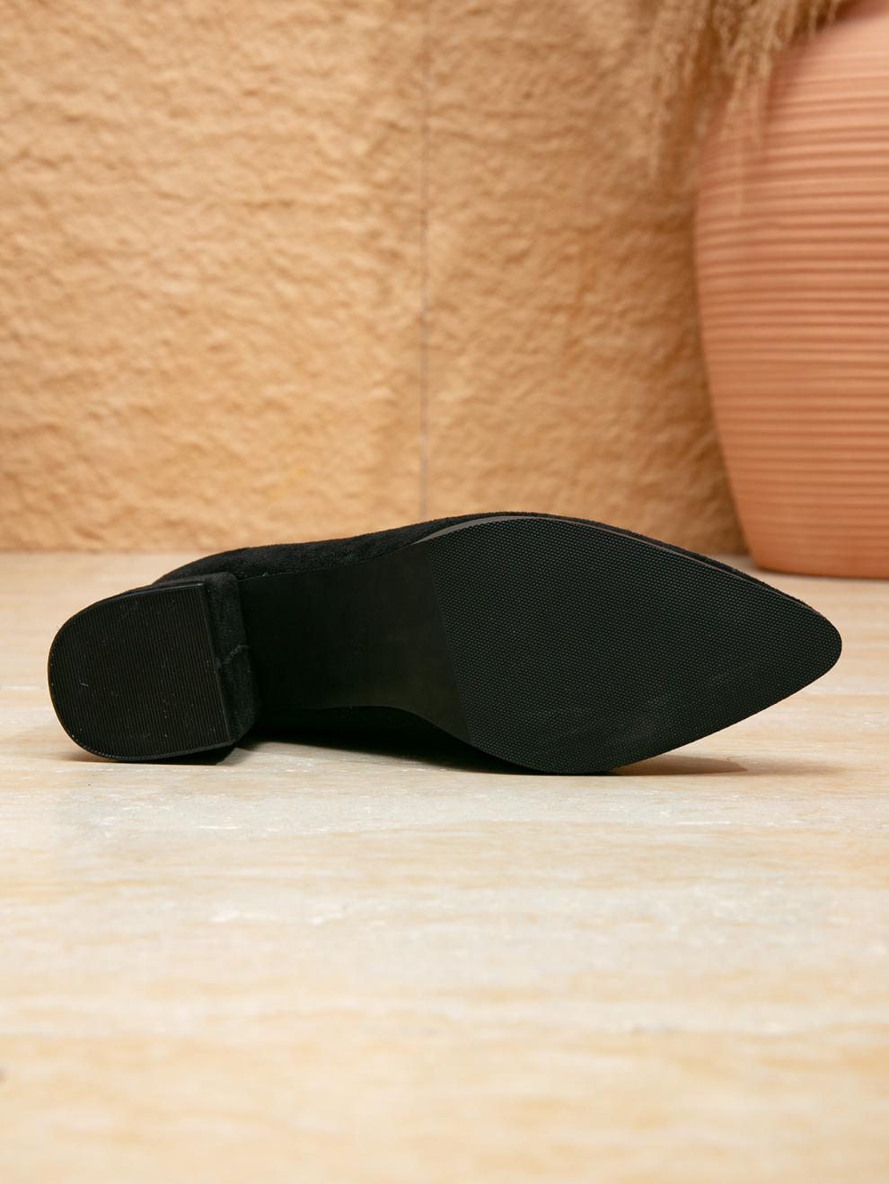 Plus-Size Women Suede Pointed-Toe High-Heeled Knee-High Boots 6