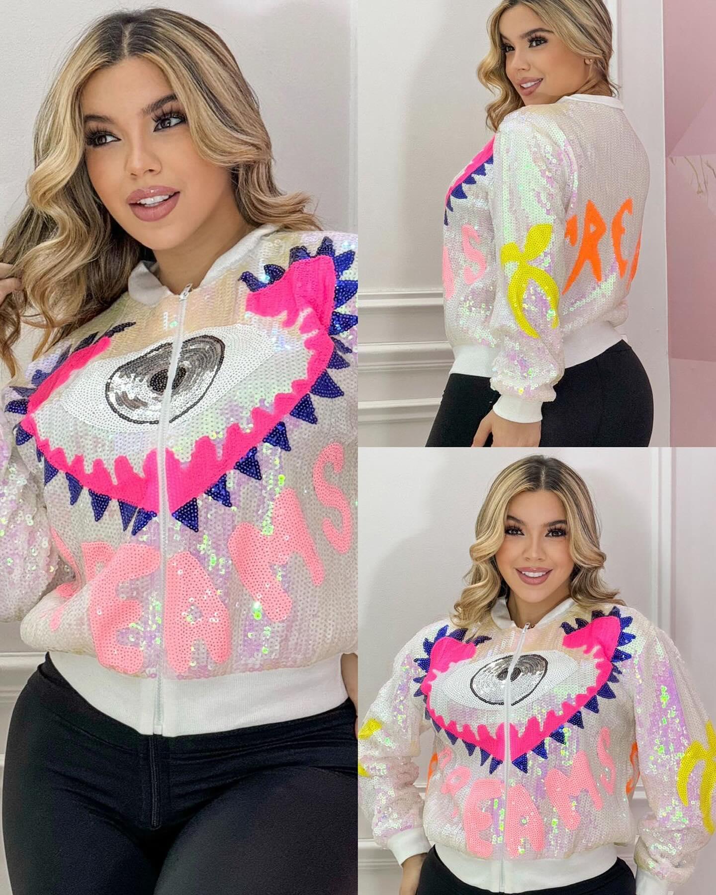 Women's Fashion Chic Career Long Sleeve Slim Fit Shiny Jacket 4