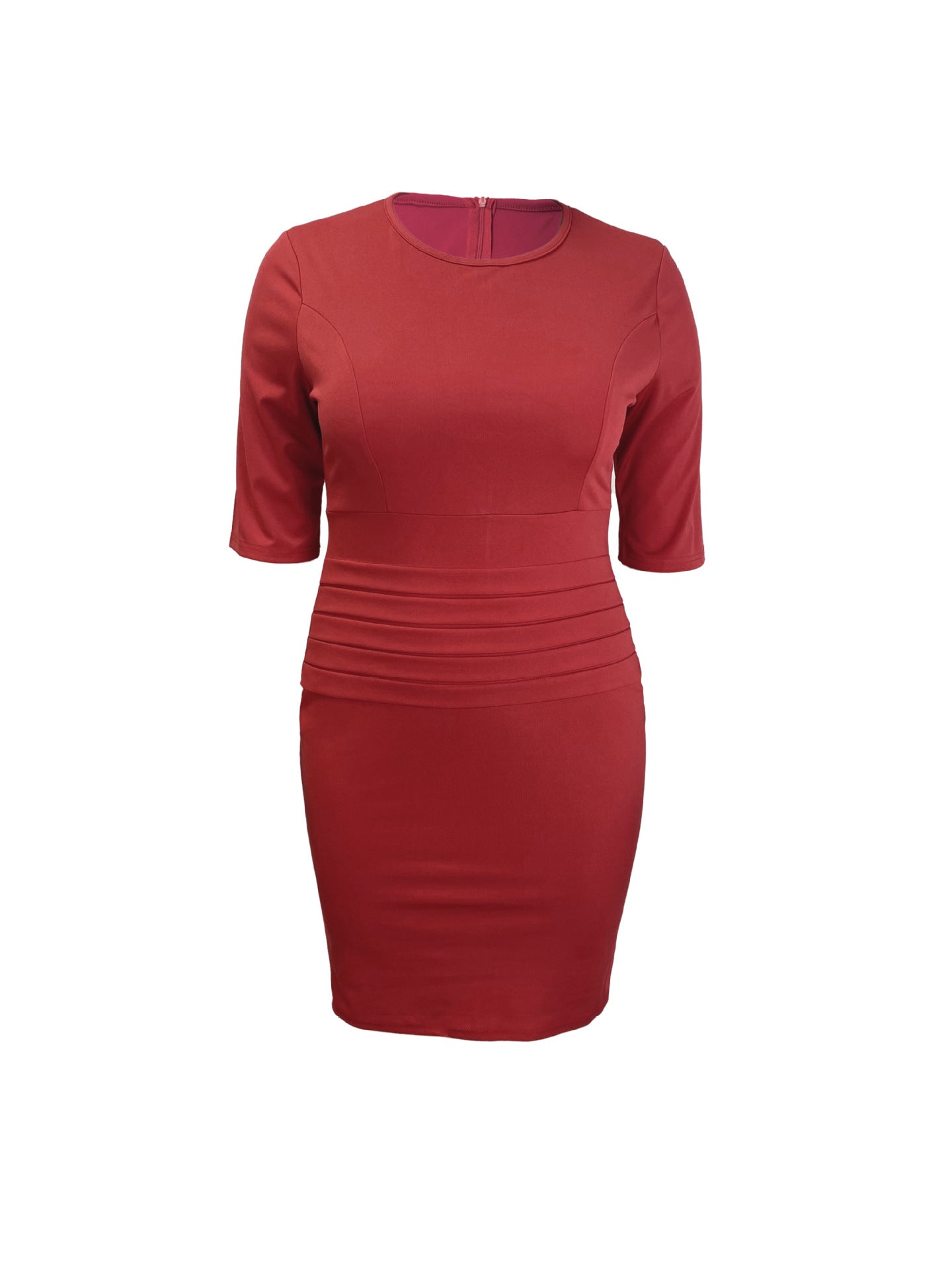 Plus Size Women Solid Bodycon Dress 5