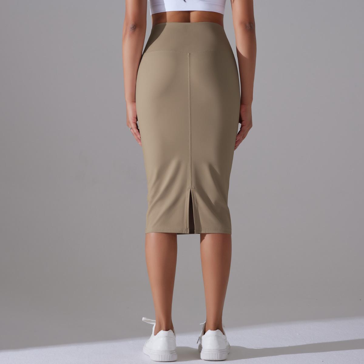 Women High Waist Stretch Slit Sports Skirt 51