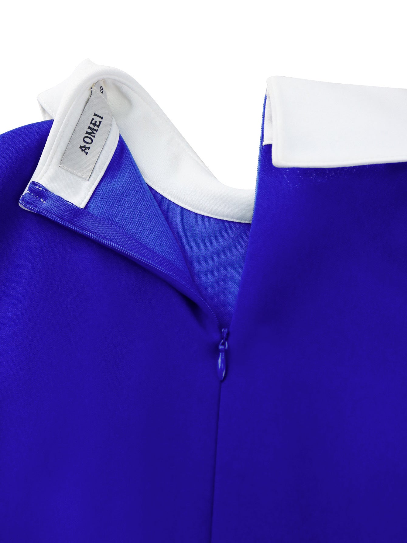 Contrast Color Turndown Collar Long Sleeve Flower Party Bodycon Dress 9