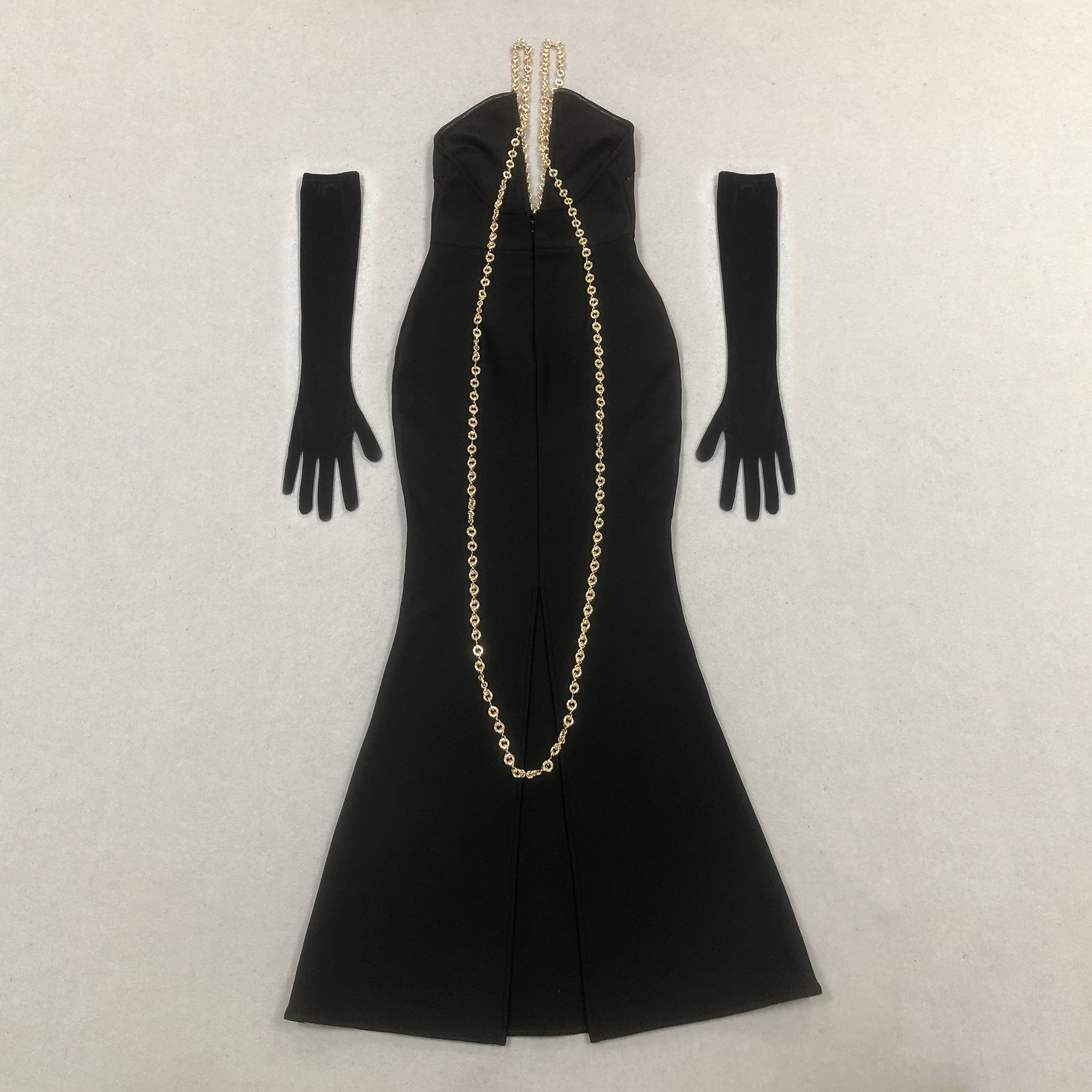 Women elegant party Halter Neck V Neck bandage Dress 8