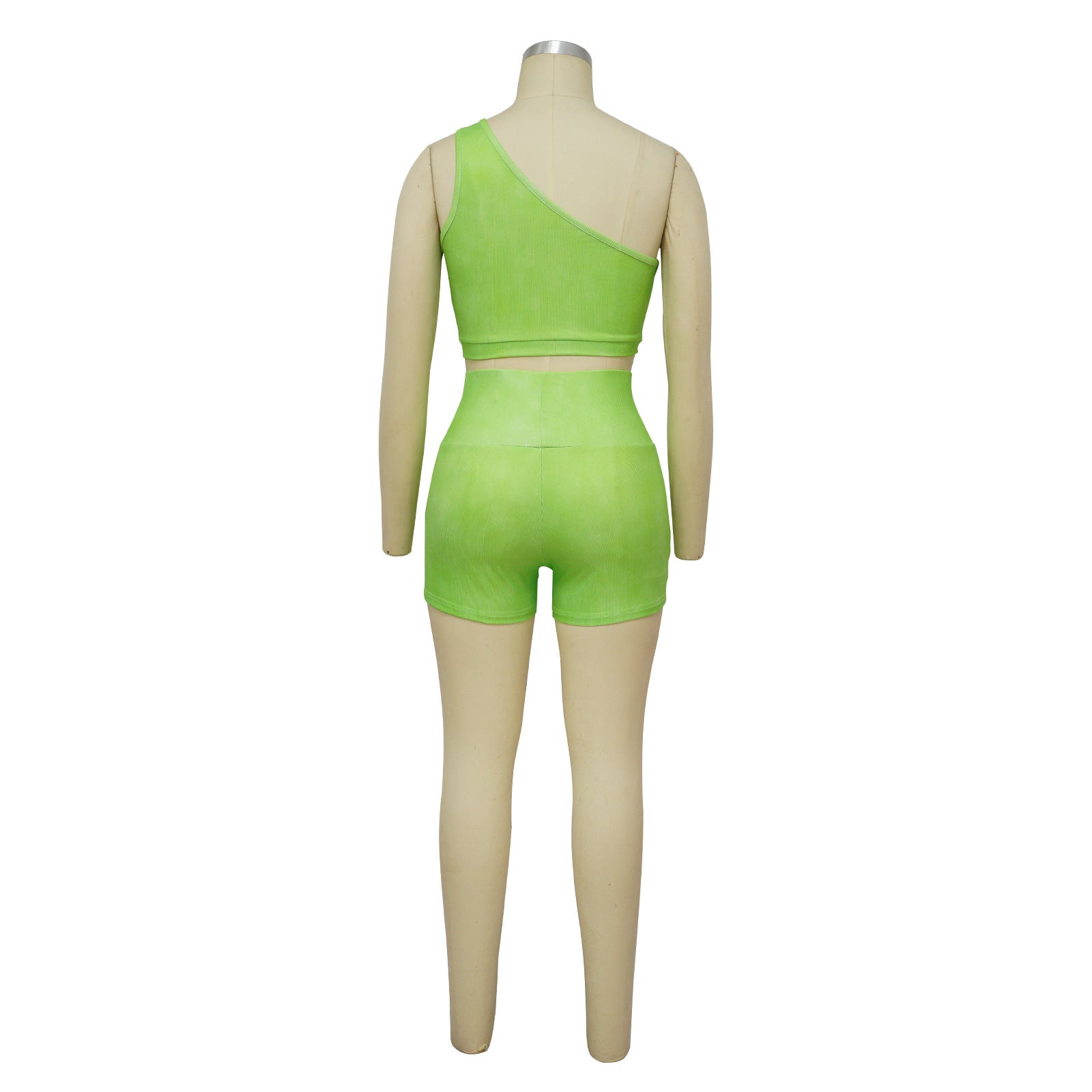 Slash Shoulder Sleeveless High-Rise Shorts Casual Tracksuit 23