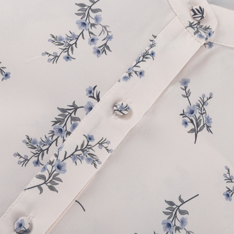 Puff Sleeve Ruffled Puff Shirt Printed Shorts Two Piece Set 11