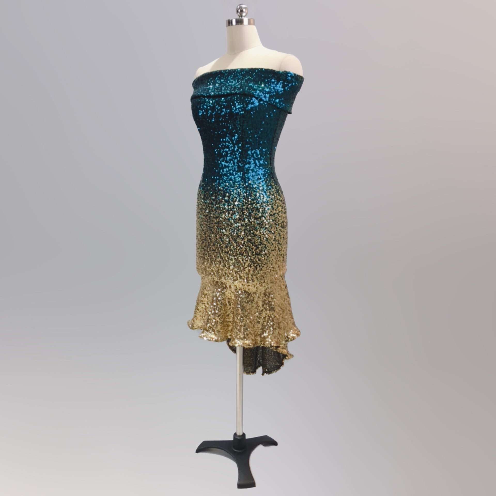 Wrapped See-Through L Gradient Sequins Bodycon Sexy Dress Wedding Formal Party Dress 21