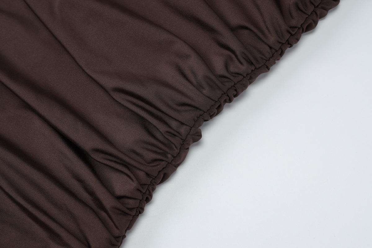 Women's Spring Summer fashion slim pleated ribbon Bodycon irregular sleeveless dress 17