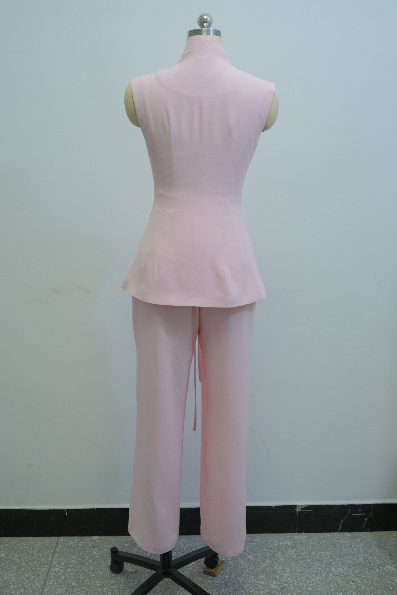 Women Spring V-neck Sleeveless Flower Top Trousers Two-piece Set 6