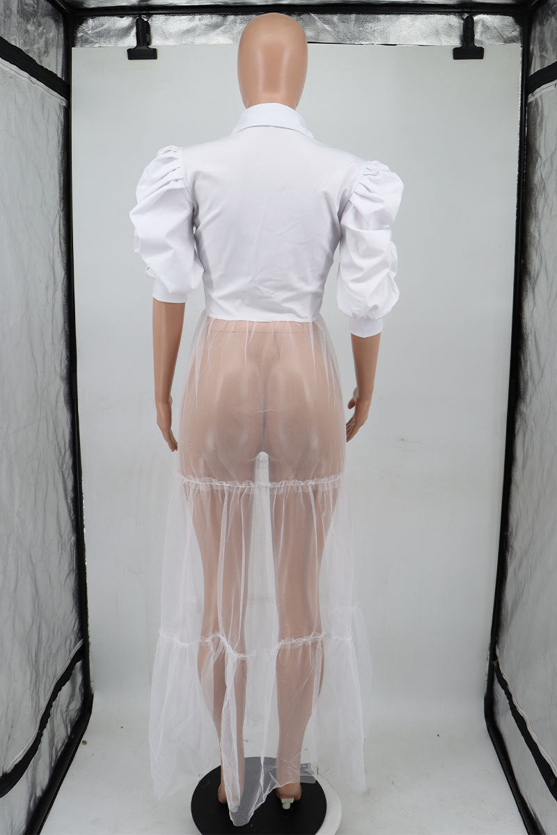 Women Summer Short Sleeve Mesh Shirt Dress 16