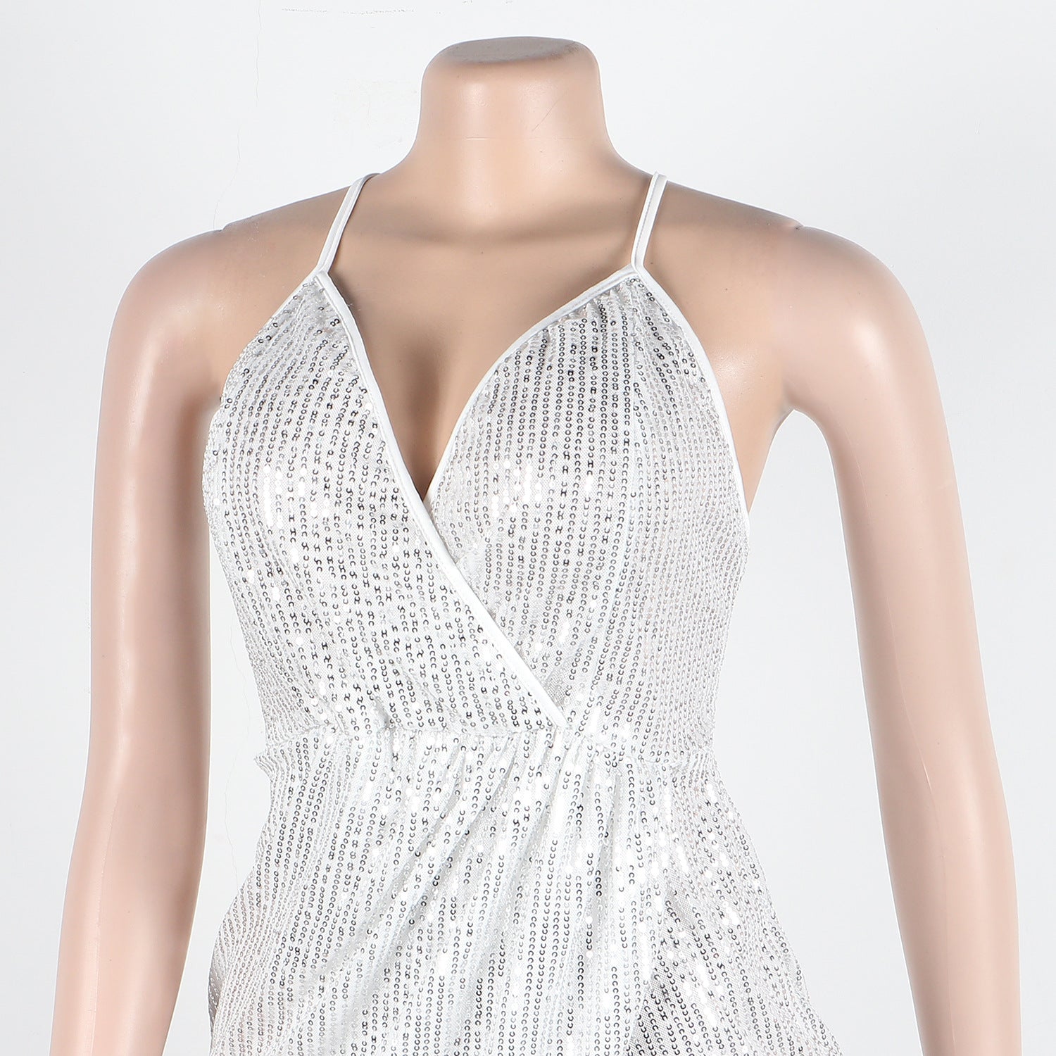 Sexy sequin strap slit dress nightclub dress 48