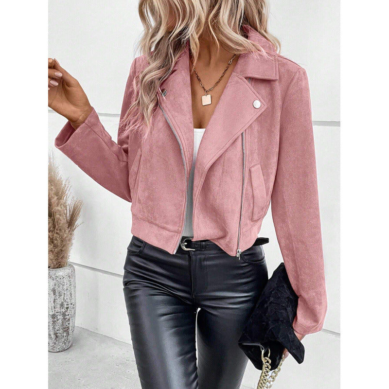 Jacket Short Coat Suede Top Women's Wear 10
