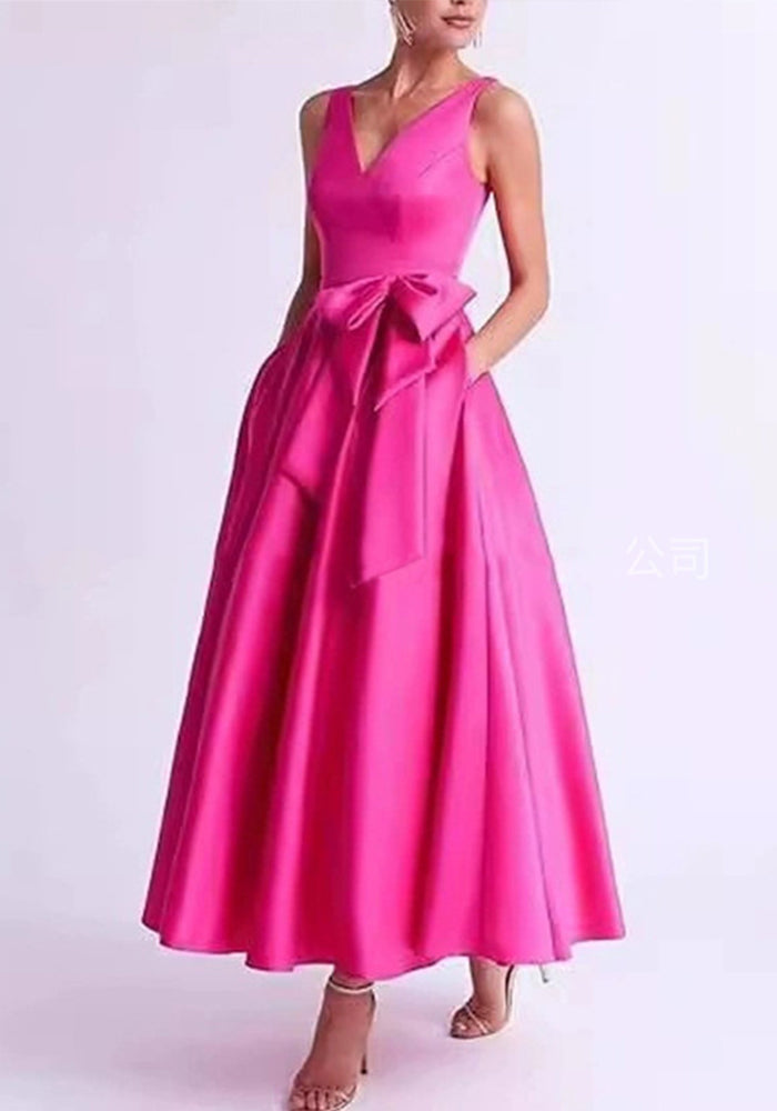 Women V-Neck Sleeveless Elegant Maxi Dress（Processing time need 3-6 days）