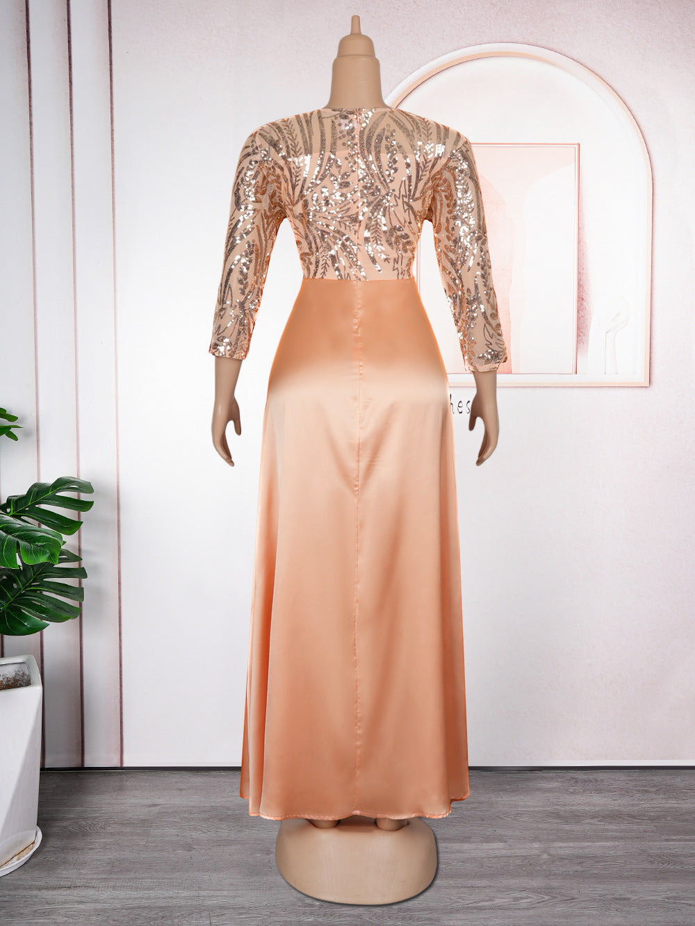 African Women's Wear Plus Size Sequined Formal Party Dress 8