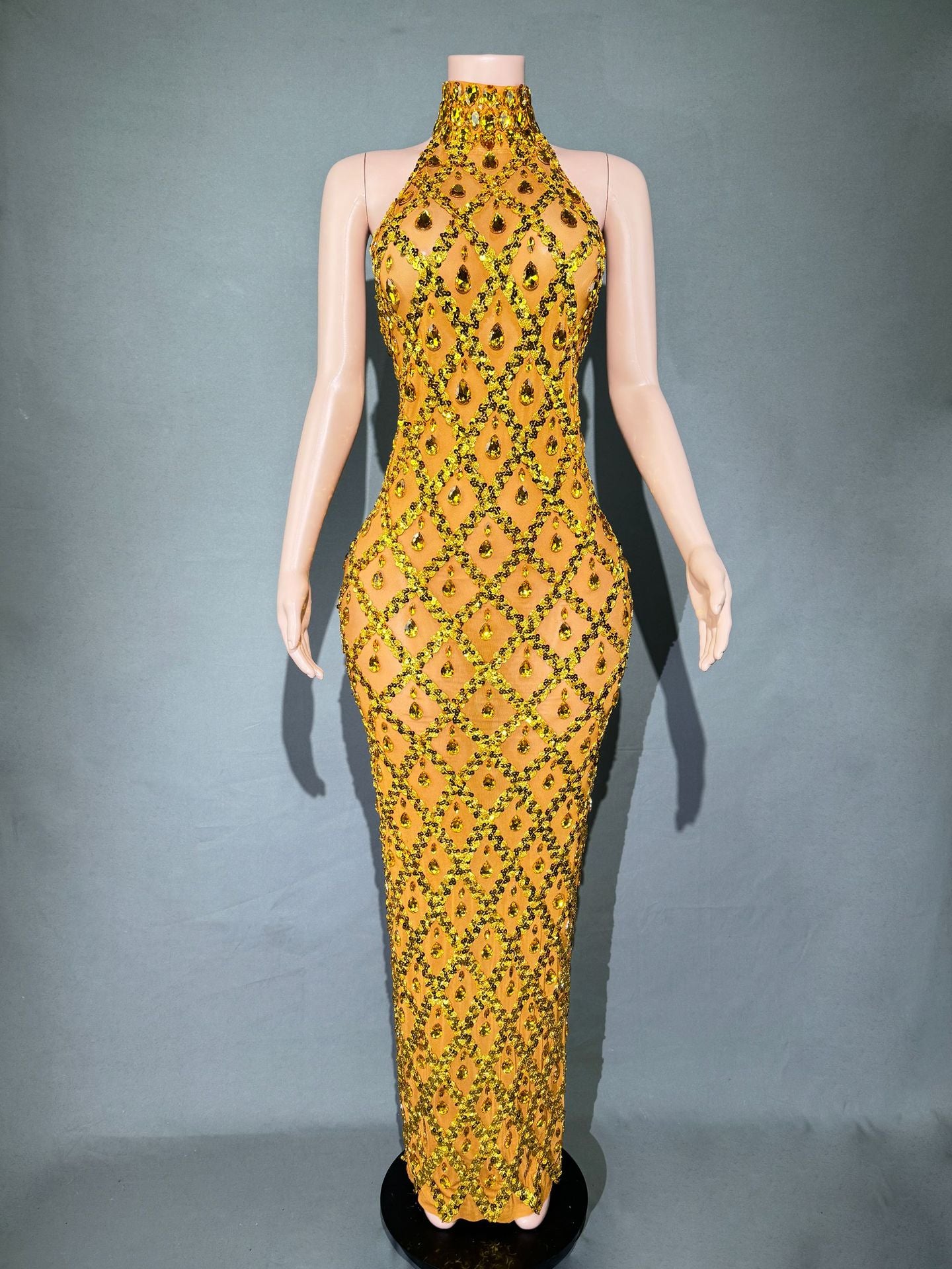 Plus Size Women rhinestone dress 17