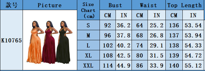 Women's Sexy Solid Color Strap Pleated Party Dress 14