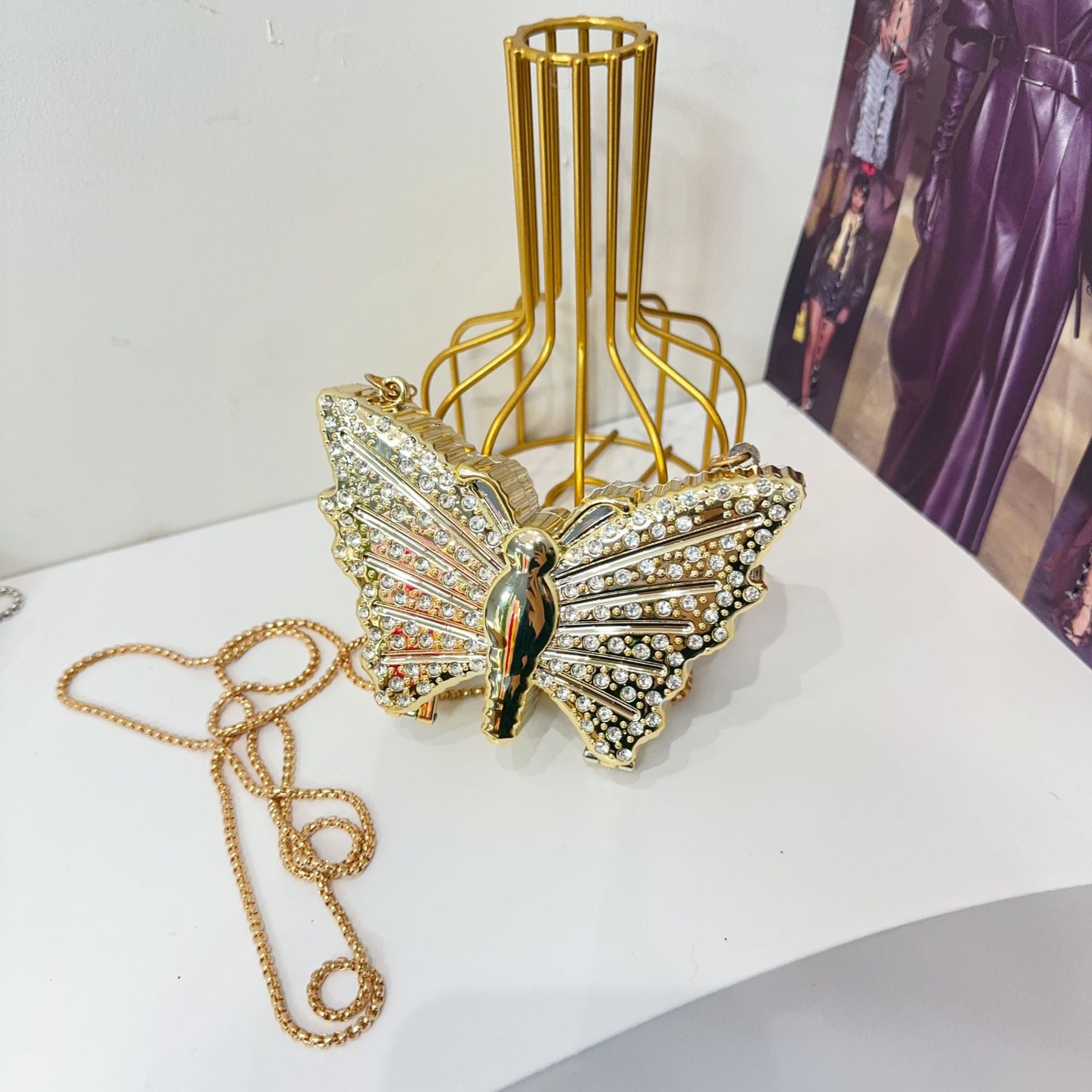 Women Chain Diamond-Encrusted Butterfly Mini Shoulder Bag 37