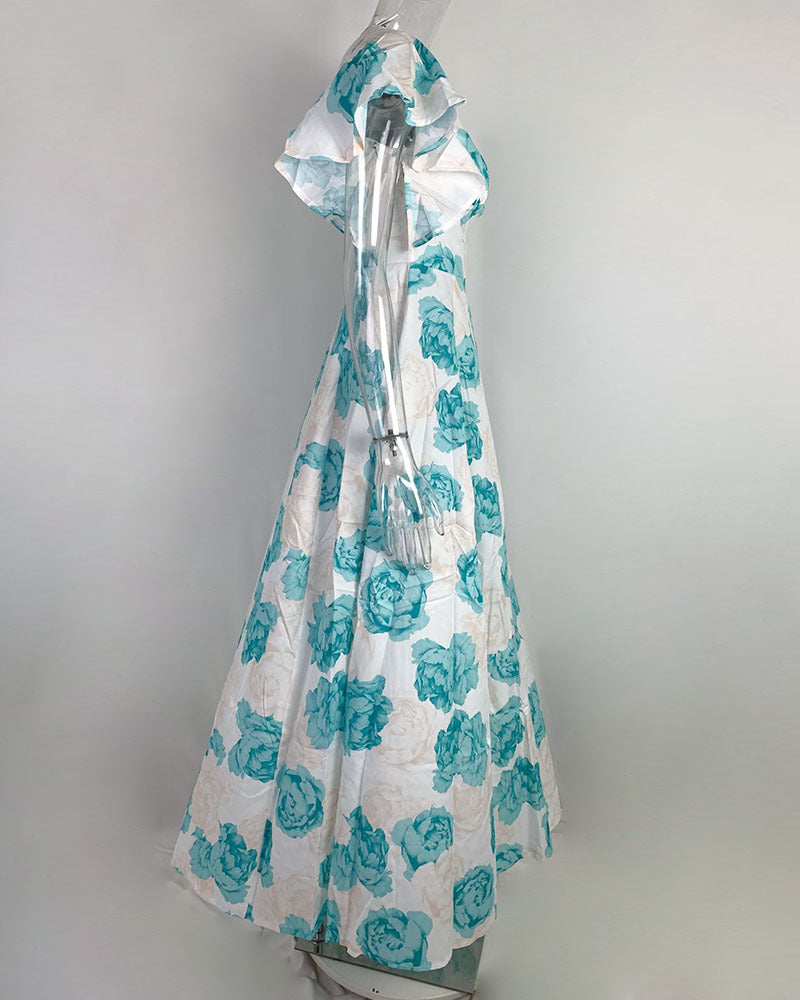 Women Spring Sexy V-neck Print Dress 8