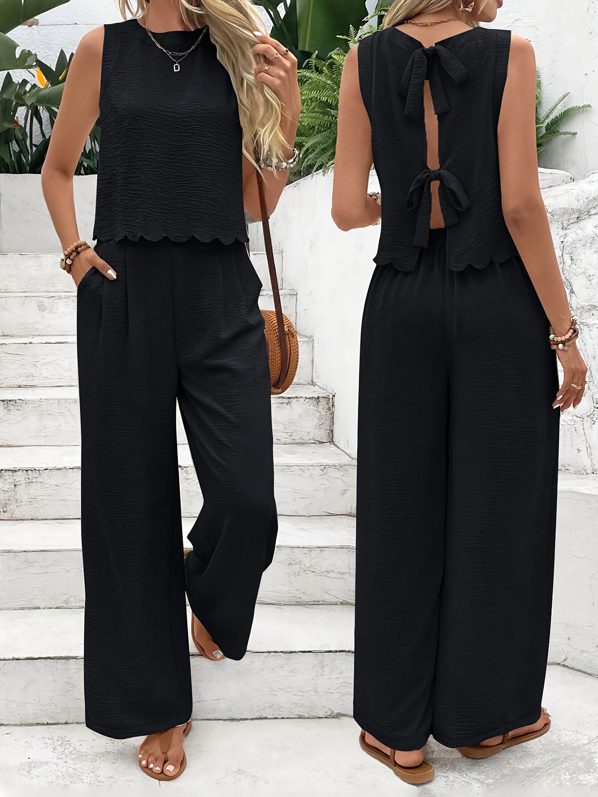 Summer women's fashion sleeveless vest and casual pants set 10