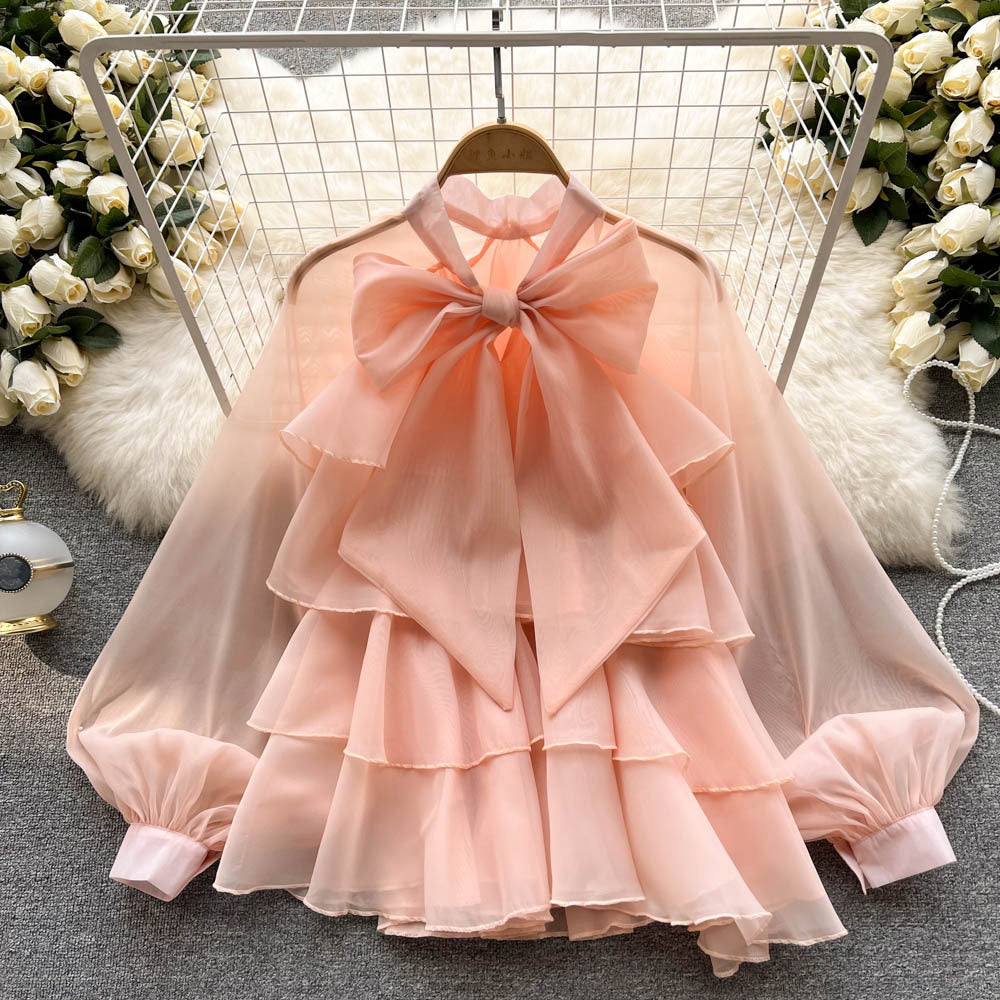 Luxury Women's Spring Elegant Chic Sweet Long-Sleeve Chiffon Blouse 6