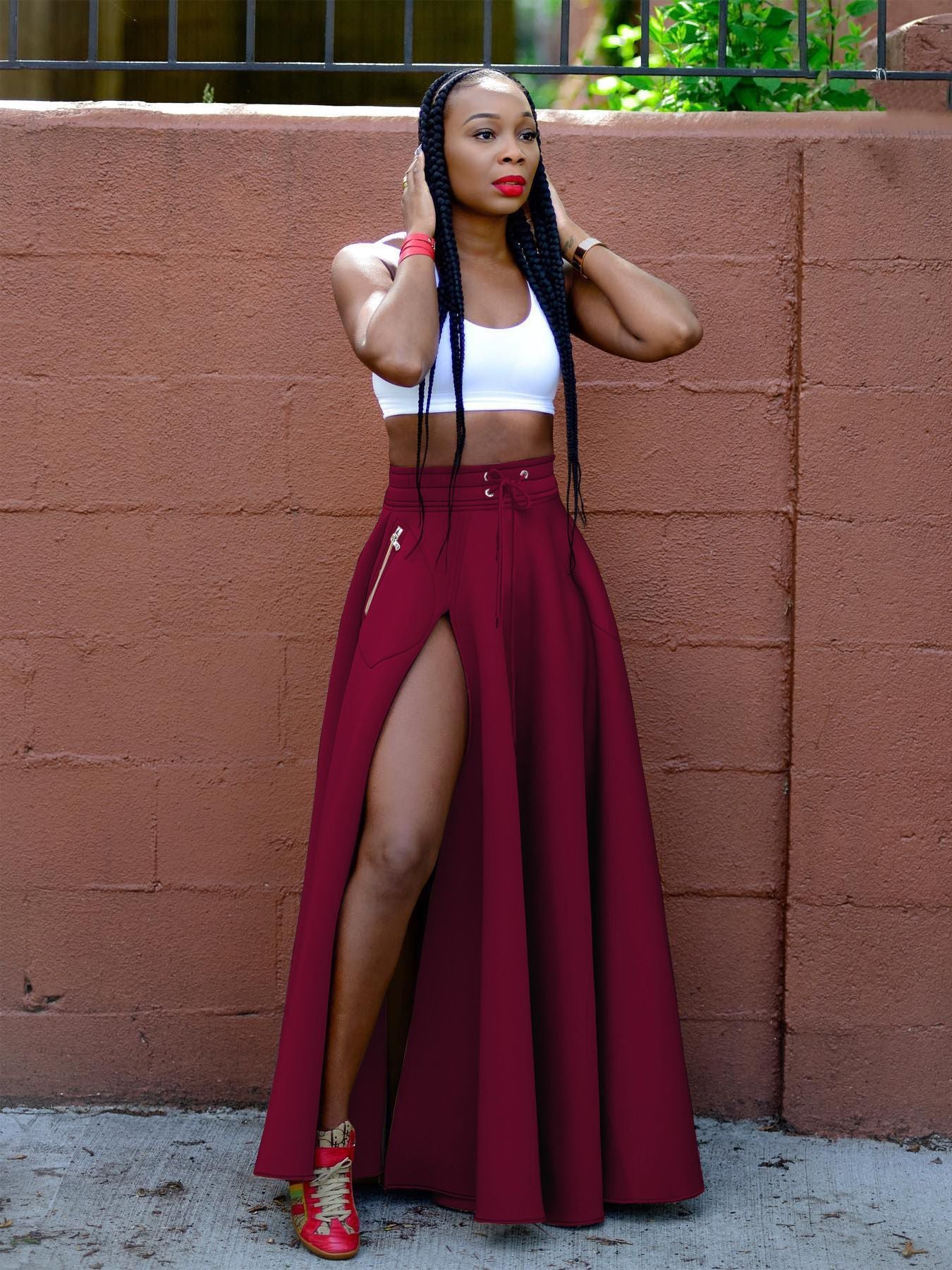 Women Style Slit Long Skirt 12