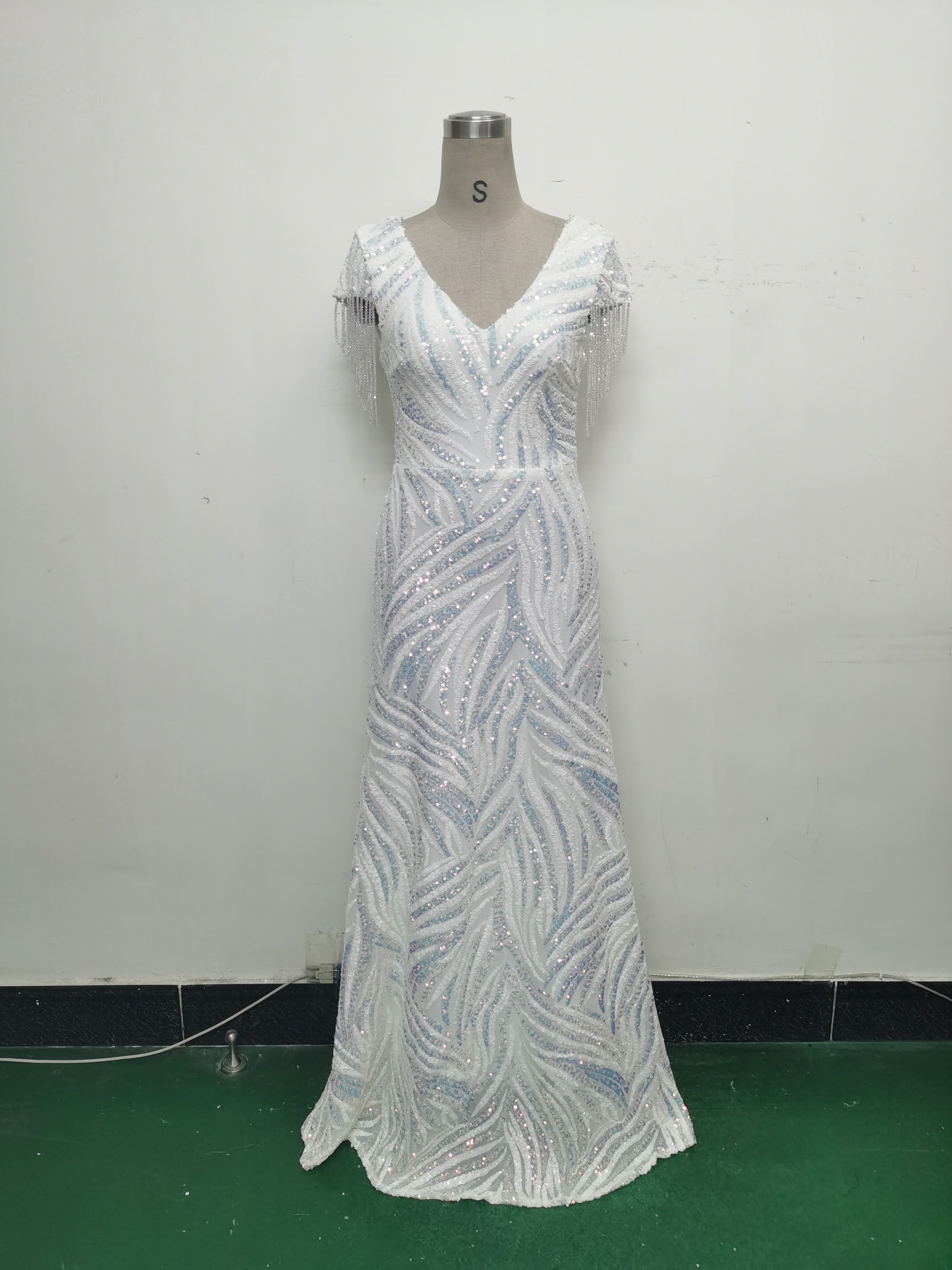 Women Sequin Beaded Evening Dress 23