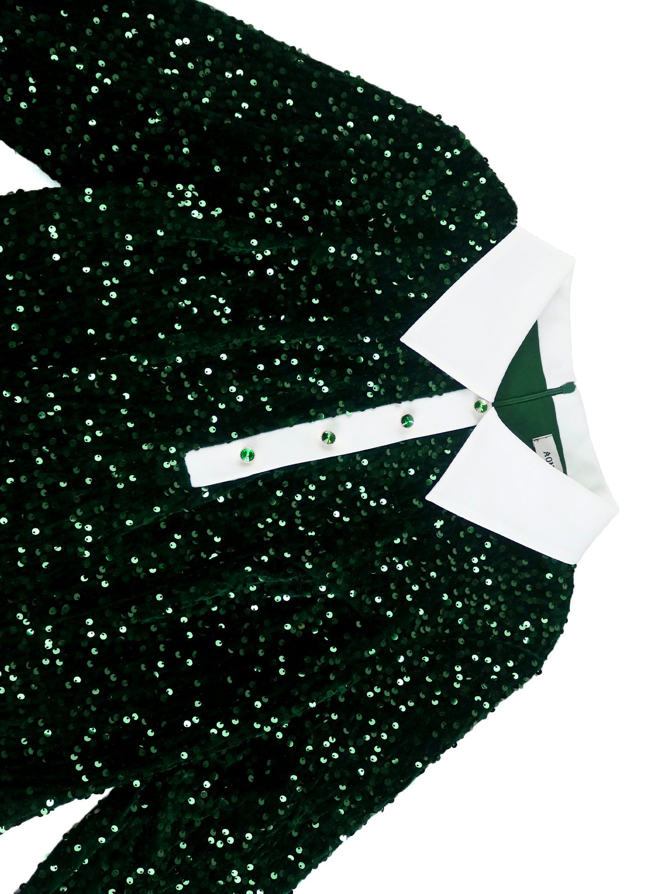 Women's Christmas Velvet Sequins Formal Party Dress Color Block Turndown Collar Long Sleeve Bodycon Dresses 7