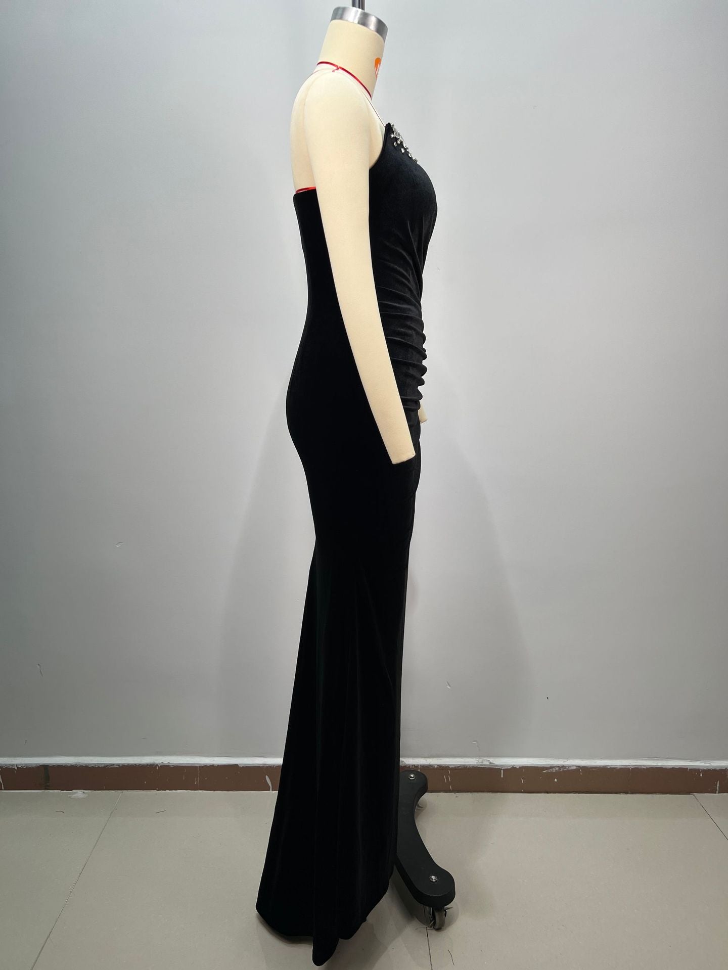 Women Velvet Formal Party Evening Dress 4