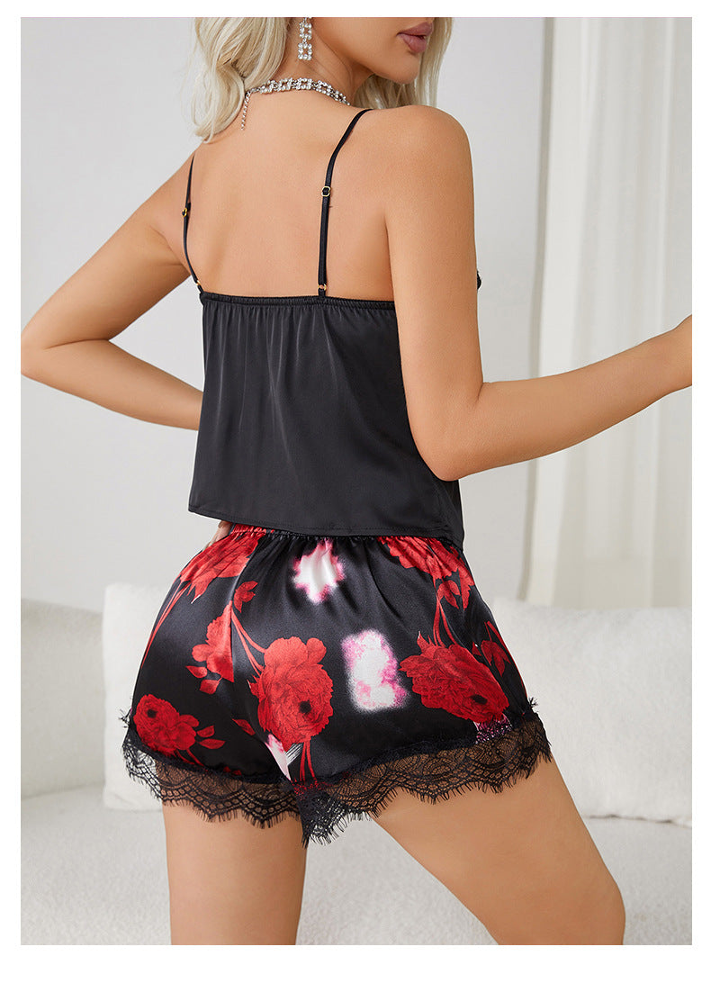 Printed Sexy Straps Shorts Set Sexy Underwear Fashion Home Clothes 4