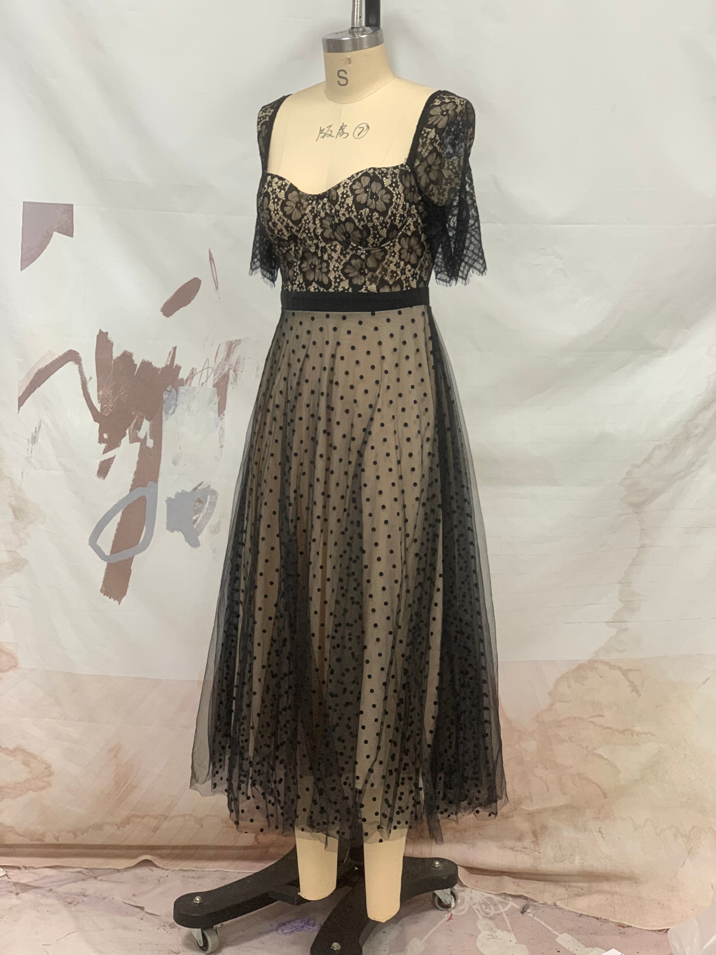 Sexy short-sleeved lace dress summer Low Back Slim Waist dress 11