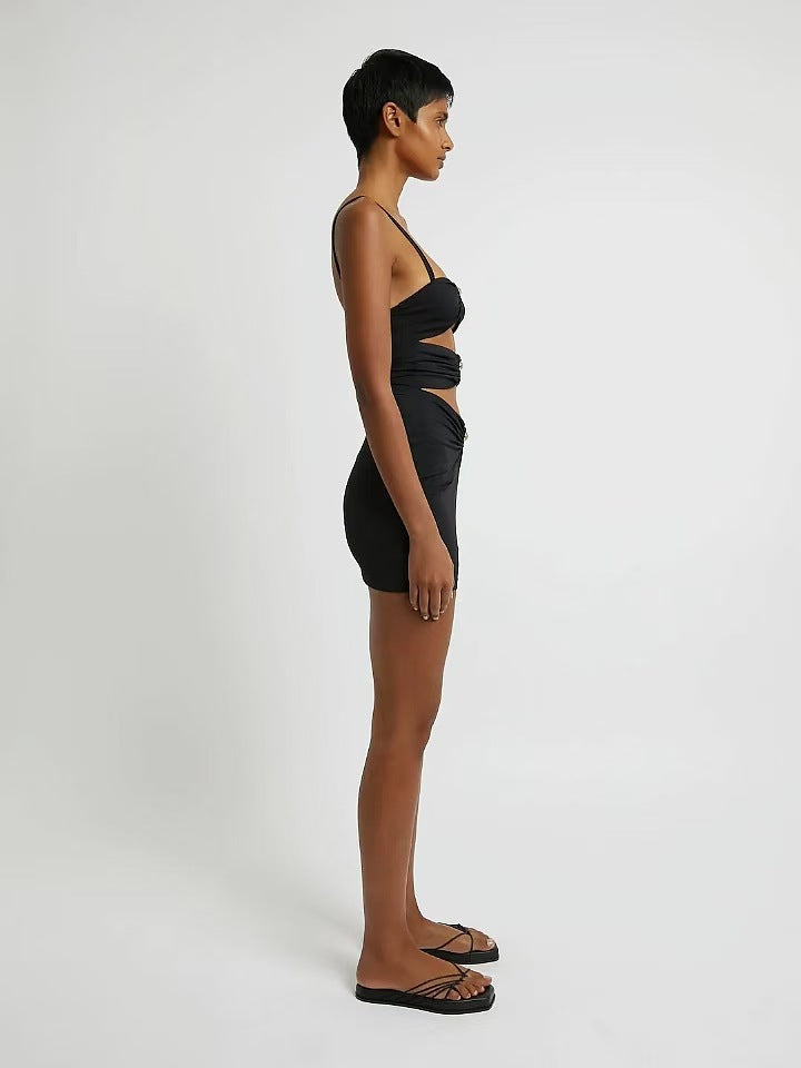 Women's Sexy Low-Cut Strap Hollow Slim Bodycon Dress 3