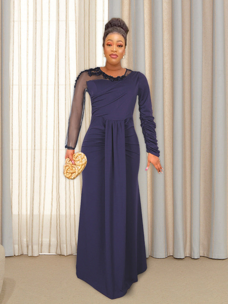 African Women Long Sleeve Formal Party Maxi Dress 6